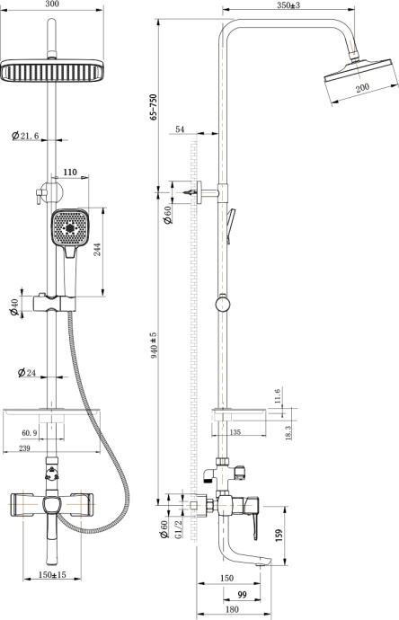 Душевая стойка Lemark Evitta LM0562C - 1