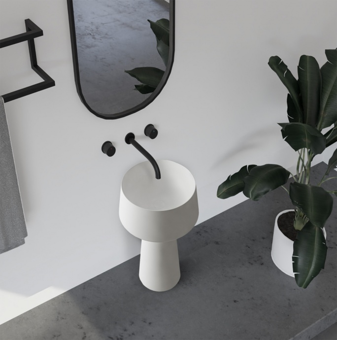 Раковина отдельностоящая ABBER Stein AS2508 белая матовая - 2