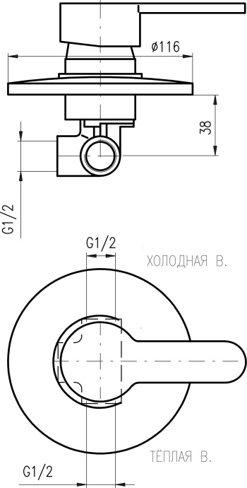 Смеситель для душа Rav Slezak Zambezi хром  ZA083 - 1