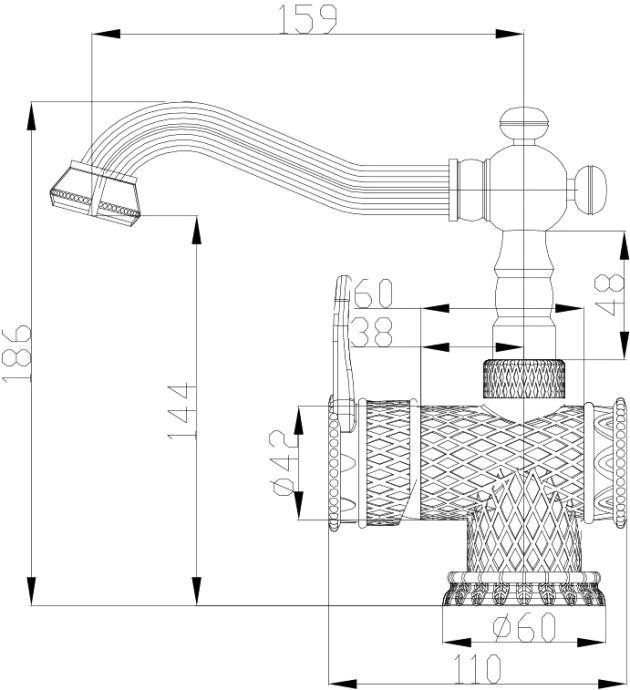 Смеситель Zorg Antic A 413U-SL для раковины - 1