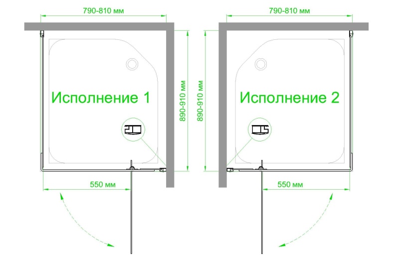 Душевой уголок Royal Bath HPVD 90х80 профиль черный стекло прозрачное RB8090HPVD-T-BL - 3