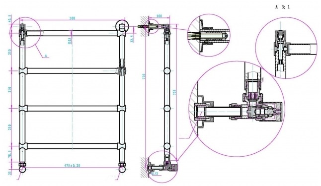 Водяной полотенцесушитель Boheme Provanse  бронза  703 - 1