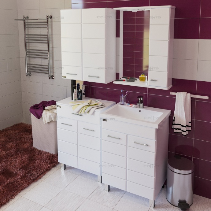 Зеркало-шкаф Санта Омега 60 R с подсветкой белый 107004 - 2