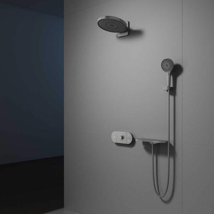Душевой комплект Vincea Groove с термостатом сталь VSFW-2F12TGM - 1