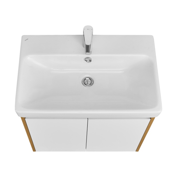 Тумба под раковину Aquaton Сканди Doors 70 белый - светлое дерево 1A278901SDZ90 - 3