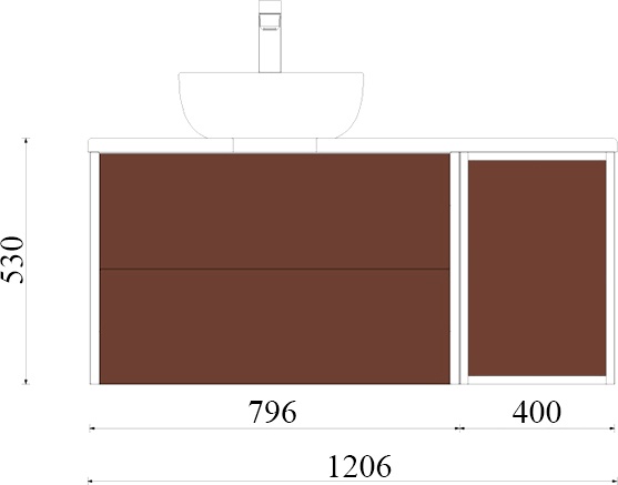 Мебель для ванной Акватон Брук 120 (80+40) дуб феррара - 4