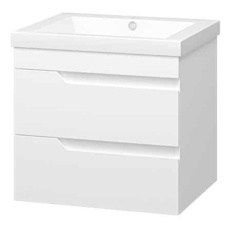 Тумба под раковину Misty Софт 60 белая глянцевая П-Соф-01060-011П2Я - 0