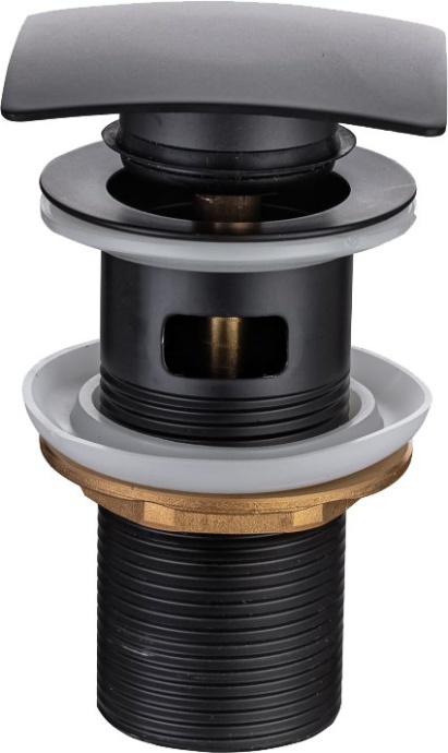 Донный клапан для раковины Allen Brau Infinity Square 5.21026-31 с переливом, чёрный матовый - 0