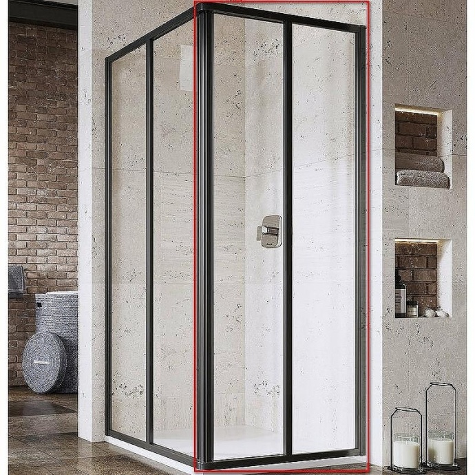 Душевая дверь Ravak Supernova SRV2-90 195 S 14V703O2Z1 профиль Черный стекло Transparent - 0