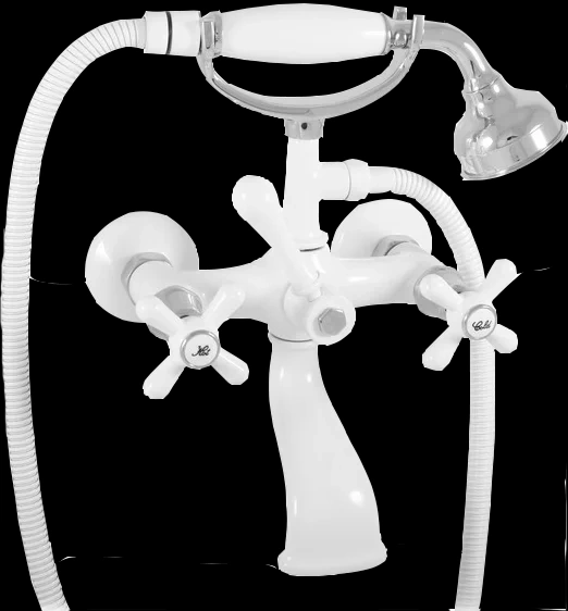 Смеситель для ванны с душем Rav Slezak Morava retro белый - хром MK159.5/2BC - 0