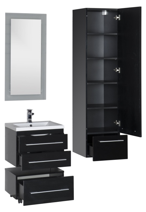 Тумба Aquanet Нота 58 подкатная, черная 00170731 - 26