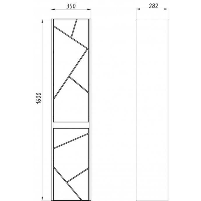Пенал ASB-Mebel Диана 35 Gray серый | дуб 12036 - 1