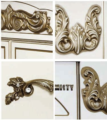 Тумба с раковиной Misty Барокко 100 белая, патина - 1