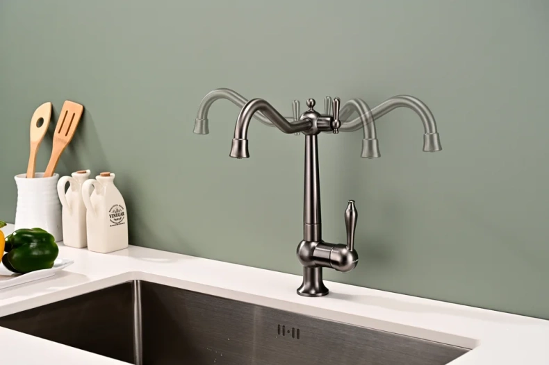 Смеситель для кухни Paulmark Retro темный хром Re213226-GM - 2