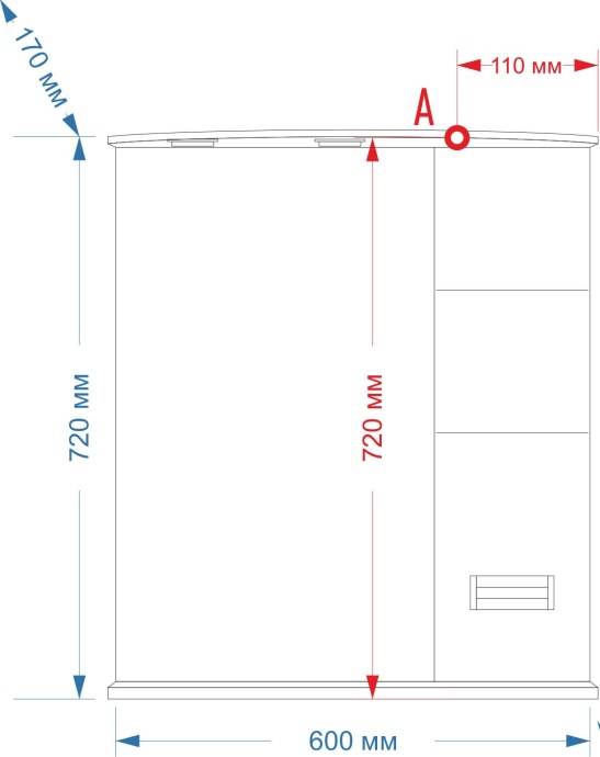 Зеркало Misty Селена 60 R П-Сел02060-01П - 4