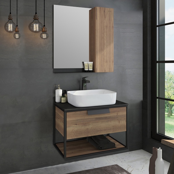 Мебель для ванной Comforty Кёльн 75 дуб темный - 0