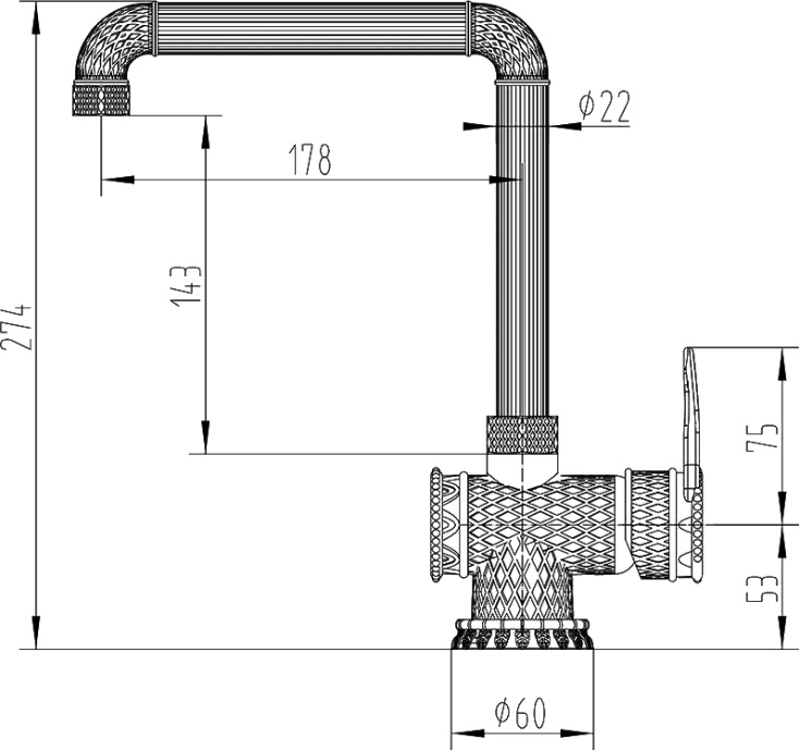 Смеситель Zorg Antic A 418 K-BR LOFT для кухонной мойки - 1