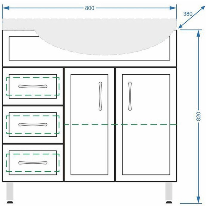 Тумба под раковину Stella Polar Концепт Коралл 80 L белый SP-00000129 - 3