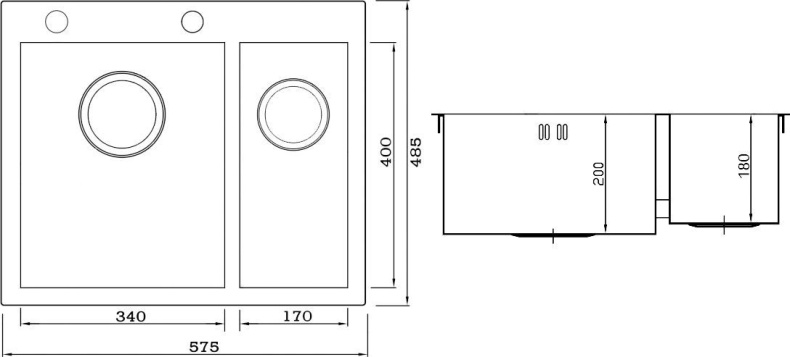 Металлическая мойка Seaman SMV-575D  SMV-Z-575DR.B - 1
