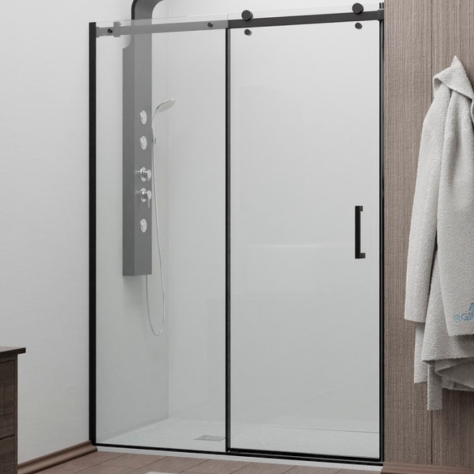 Душевая дверь RGW Tornado TO-14B 140х195 профиль черный стекло прозрачное 02071414-14 - 0