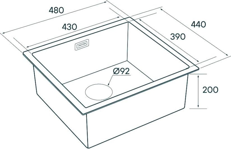 Мойка кухонная Paulmark Weser 48 брашированная сталь PM804844-BS - 4