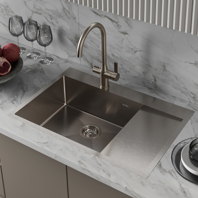 Мойка, нержавеющая сталь, сатин, чаша слева HAZ78SLi77 - 2