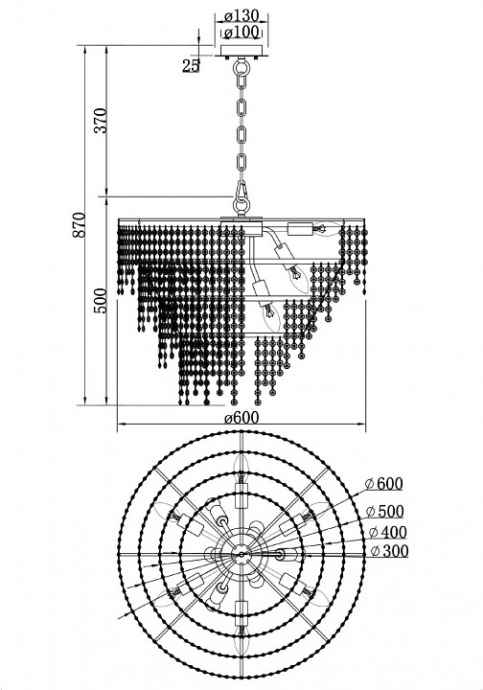 Подвесная люстра Maytoni Noa DIA202PL-12CH - 2