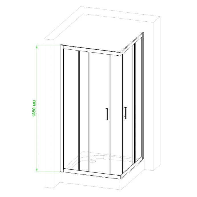 Душевой уголок Royal Bath 80х80 хром стекло прозрачное RB80HPD-T-CH - 2