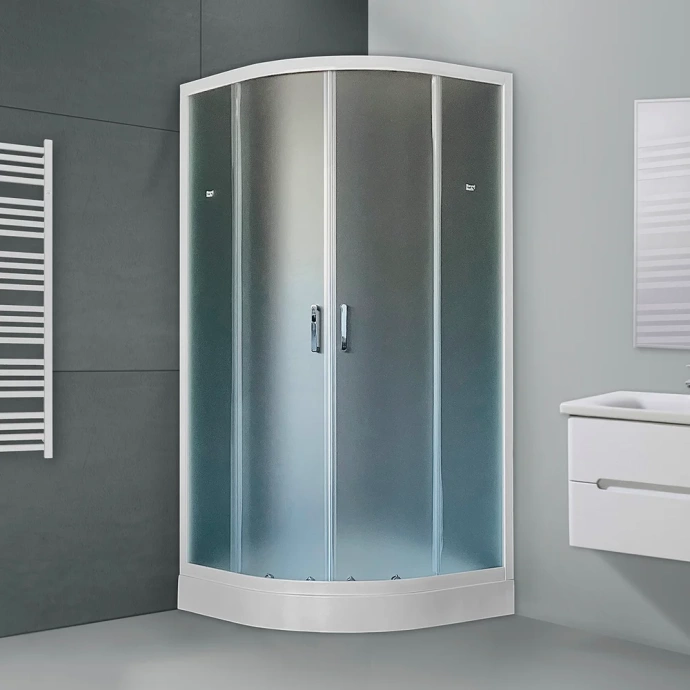 Душевой уголок Royal Bath HKD 100х100 профиль белый стекло матовое RB100HKD-C - 0