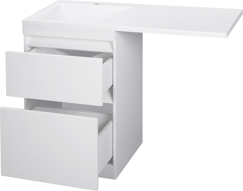 Тумба с раковиной Style Line Даллас 120 Люкс Plus напольная, белая - 10