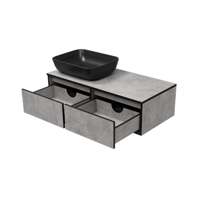 Тумба под раковину Brevita Stone 100 бетон  STO-01100-048П - 3