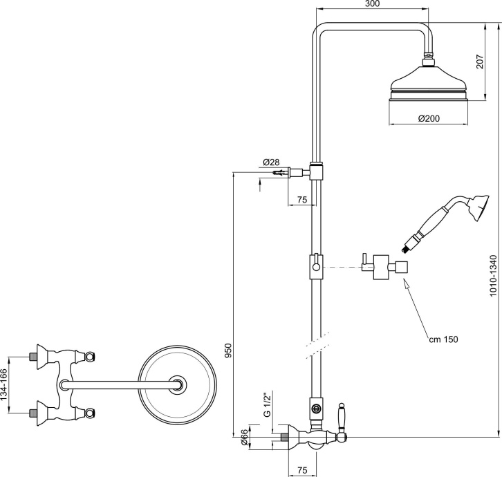 Душевая стойка Webert Dorian DO760405015 хром - 4