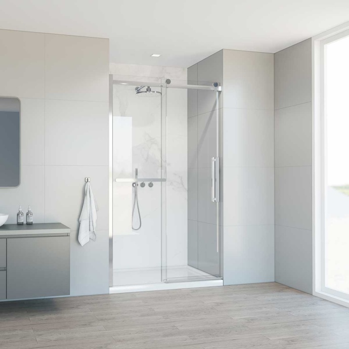 Душевая дверь в нишу Vincea Como Soft 150х195 профиль хром стекло прозрачное  VDS-1CS150CL - 0