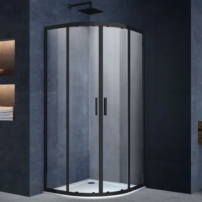 Душевой уголок Vincea Alpha 90x90 профиль черный стекло прозрачное VSQ-3AL900CLB - 0