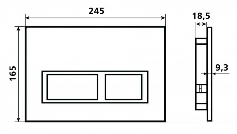 Кнопка смыва Esbano черный матовый  ESINPRK12MB - 1