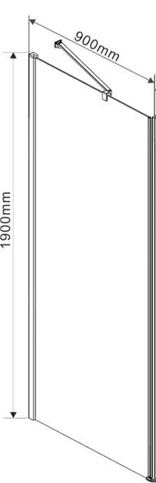 Боковая стенка Vincea Orta 90х190 хром стекло рифленое VSG-1O900CH - 2
