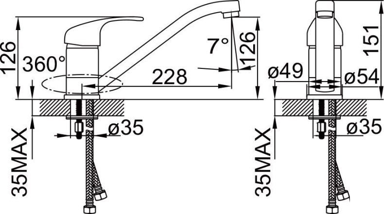 Смеситель для кухонной мойки Iddis Alborg хром  K56001C - 2