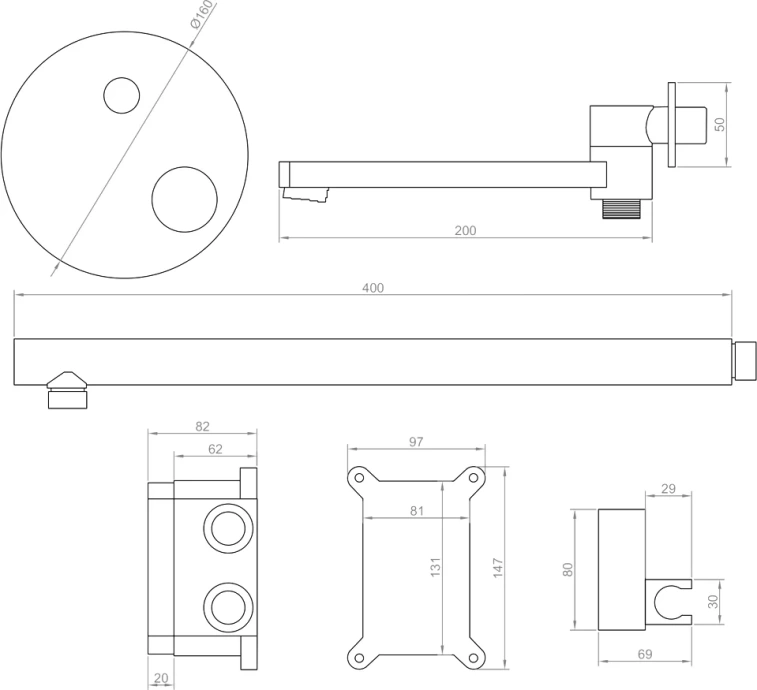 Душевой комплект RGW Shower Panels SP-55G черный матовый 51140855-04 - 5