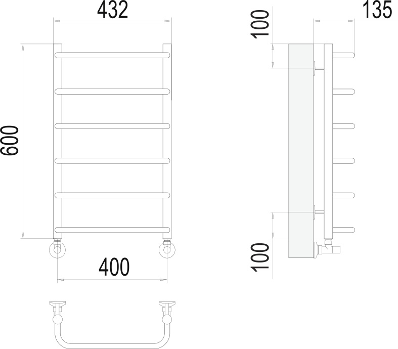 Водяной полотенцесушитель Terminus Стандарт П6 400x600 Хром 4670078530318 - 2