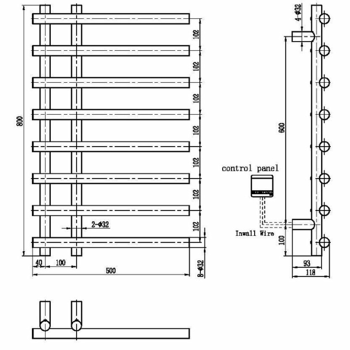 Электрический полотенцесушитель Boheme Uno нержавеющая сталь 722-SGM - 1
