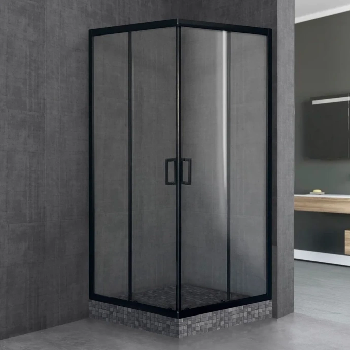 Душевой уголок Royal Bath HPD 85x85 профиль черный стекло прозрачное RB85HPD-T-BL - 0
