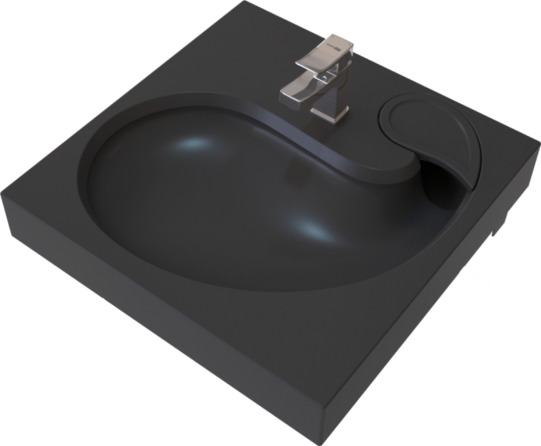 Раковина STWORKI Дублин 60 см черная матовая, на стиральную машину RSDb600 - 4