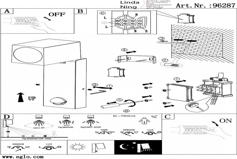 Светильник на штанге Eglo ПРОМО Sakeda 96287 - 1