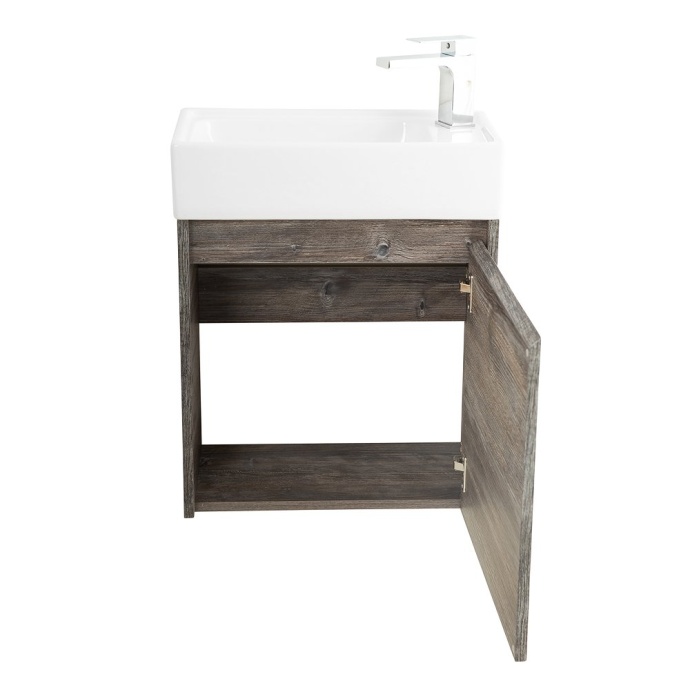 Тумба с раковиной Belbagno Kraft Mini 50 R темное дерево - 5