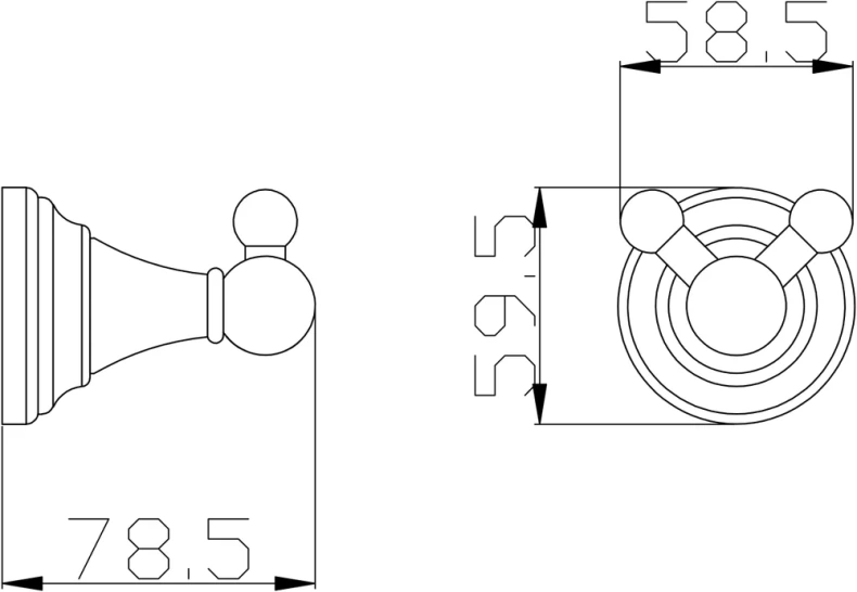 Крючок двойной Rav Slezak Morava черный матовый MKA0102CMAT - 1