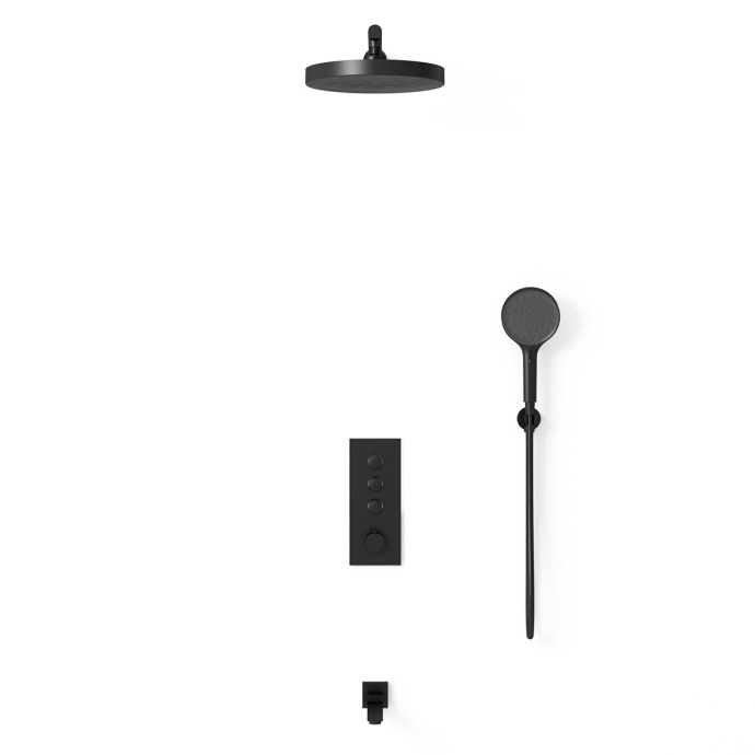 Душевой комплект Vincea Inspire с термостатом черный матовый VSFW-433TI2MB - 1