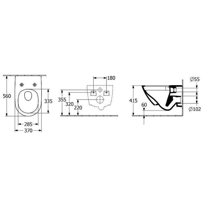 Подвесной унитаз Villeroy&Boch Subway 3.0 белый без сиденья 4670T001 - 3