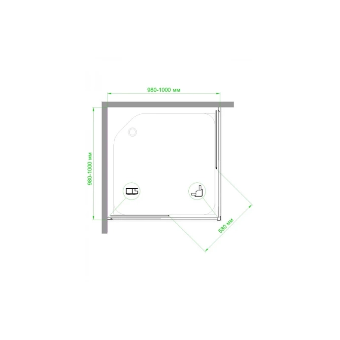 Душевой уголок Royal Bath 100х100 хром стекло прозрачное RB100HPD-T-CH - 1