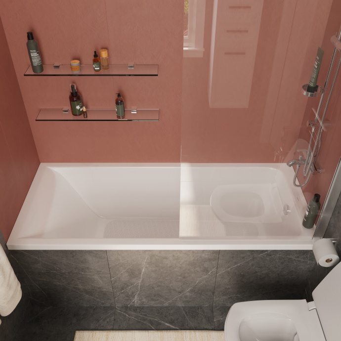 Акриловая ванна STWORKI Стокгольм 170x75 с каркасом, прямоугольная, российская, пристенная, встраиваемая 270043 - 5