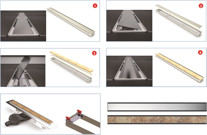 Душевой лоток Berges Wasserhaus B1 Keramik 80 см 091119 - 9